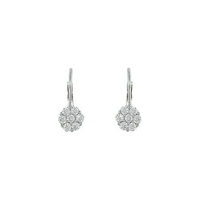 INFINITYSILVER Zlaté náušnice kytičky s bílými zirkony patent Au 585/1000 ABKE3BZp1,67