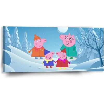 Sablio Obraz Prasátko Pepina Rodina - 110x50 cm
