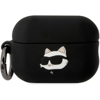 Karl Lagerfeld Кейс Karl Lagerfeld KLAP2RUNCHK за AirPods Pro 2, черен / черен, Silicone Choupette Head 3D (KF001480-0)
