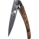 DEEJO 1gc512 tattoo black serration / Ултралеко джобно ножче с шарена алуминиева дръжка и частично назъбено острие (1gc512)