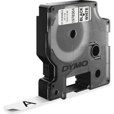 Dymo D1 1978364, 12mm x 5,5m, čierna tlač/biely podklad, permanentná vinylová, originálna páska