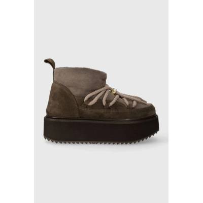 Inuikii semišové snehule Classic Low Platform hnedé