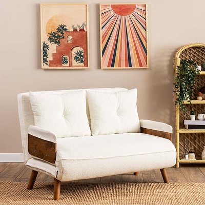 ASG Разтегателен диван COSMO - Teddy White (8684283785544)