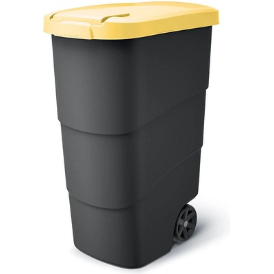 Prosperplast Wheeler Popelnice 90 l antracit se žlutým víkem