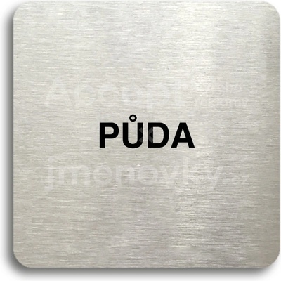 ACCEPT Piktogram půda - stříbrná tabulka - černý tisk bez rámečku