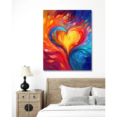 ZUTY Obrazy na stenu - Farebné srdce Rámovanie: vypnuté plátno na rám, Rozmer: 80x100 cm