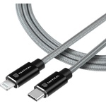 Tactical Сертифициран (MFi) USB-C към Lightning кабел за Apple устройства с Lightning порт (100 см) - Tactical Fast Rope MFi Kevlar USB-C to Lightning Cable PD 20W (сив)