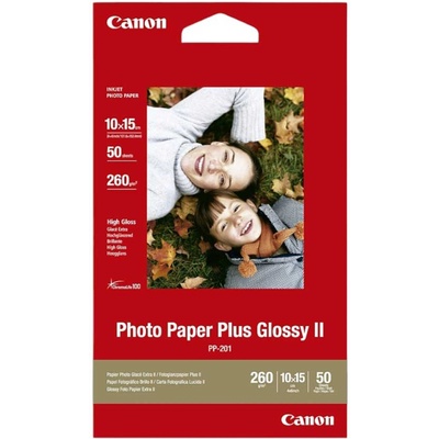 Canon Фото хартия Plus Glossy PP-201, 260 g-m2, 10 х 15 cm, 50 листа