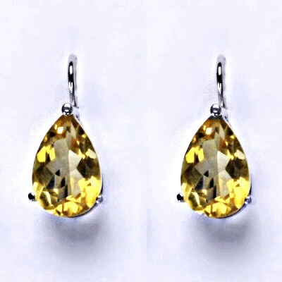 Čištín zlaté přírodní kámen citrín mm slza bílé i žluté zlato NK 1360