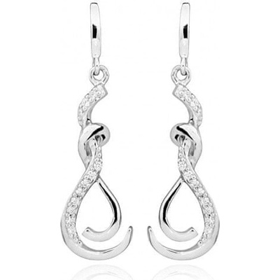 Silver Cat náušnice so zirkónmi SC430