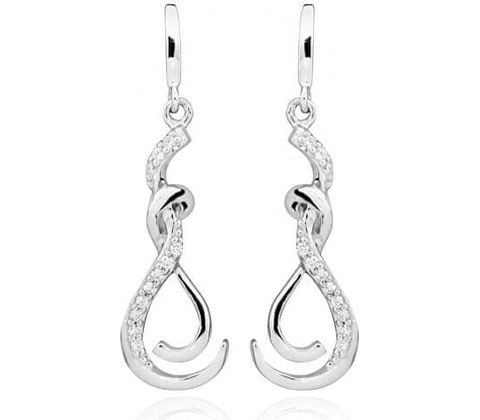 Silver Cat náušnice so zirkónmi SC430