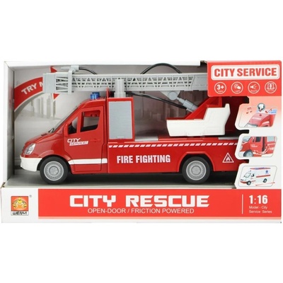 Детска играчка Raya Toys - Пожарна кола с музика и светлини, City Rescue (508121617)