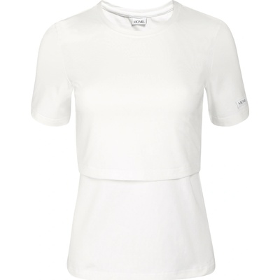 Moniel kojící tričko s krátkým rukávem slim fit White