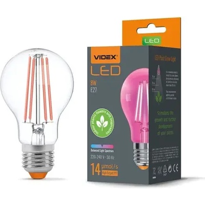 Videx Led ЛАМПА vle-a60ff-08271 plant grow 8w e27 videx (vle-a60ff-08271)