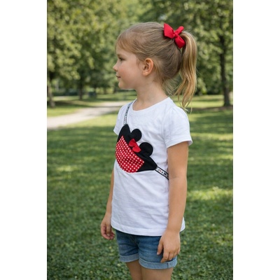 Eplusm tričko MINNIE krátký rukáv s 3D kapsou na zip Bílá