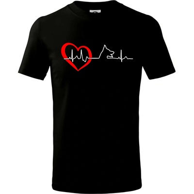 Nemecký ovčiak ekg tričko detské čierna