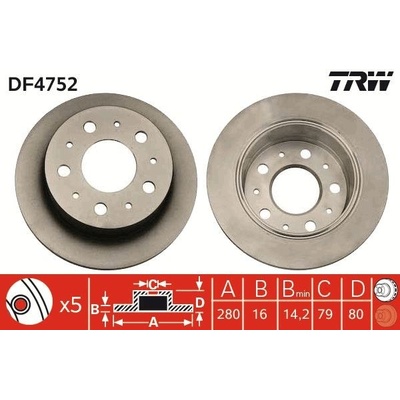 Brzdový kotúč TRW DF4752