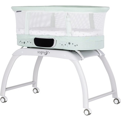 Chipolino Бебешка кошара-люлка с LED дисплей Chipolino - Sogno, зелена (KOSSG02503PG)