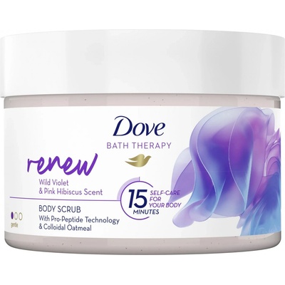 Dove Renew tělový peeling s vůní fialky a růžového ibišku 295 ml – Zboží Mobilmania