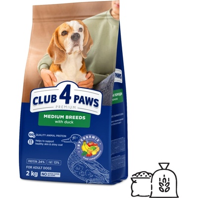 Club4Paws Premium Adult Stredné plemená Kačacie 2 kg