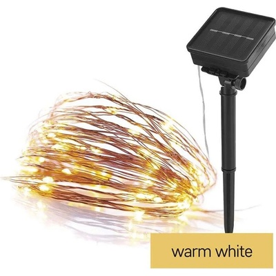 Emos D3ZW01 | LED nano řetěz se solárním panelem a dobíjením | délka 12 m | 120x LED | | venkovní i vnitřní | časovač | TEPLÁ BÍLÁ