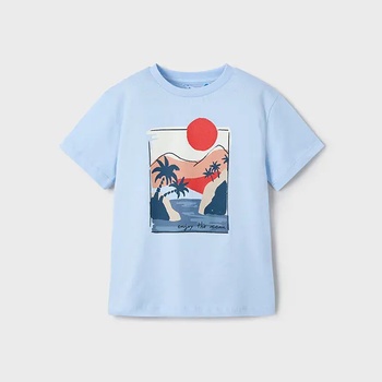 MAYORAL Тениска къс ръкав пейзаж небесносин цвят за мини момче Майорал