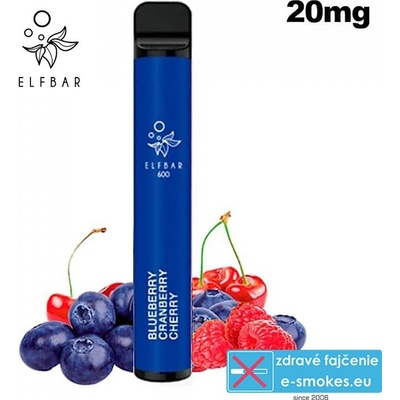 Elf Bar 600 Blueberry Cranberry Cherry 20 mg 600 poťahov 1 ks