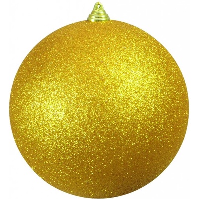 Vánoční ozdoba 20cm zlatá koule s glitry