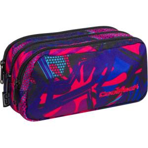 COOLPACK Ученически несесер с три ципа CoolPack Primus Crazy Pink Abstract