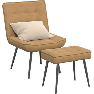 vidaXL 328070 Relaxační se stoličkou hnědé samet