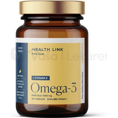 Health Link Omega 3 Rybí olej 1000 mg + Vitamín E 120 tabliet