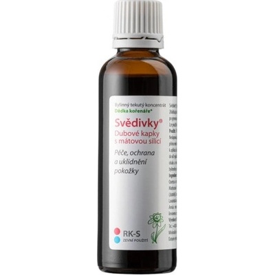 Dědek kořenář Dubové kapky Svědivky RK-S s mátovou silicí 50 ml