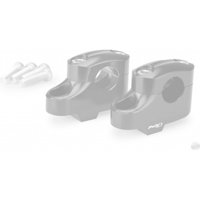Zvýšení řidítek PUIG PULLBACK 21811P stříbrná height 20mm, d 25mm, back 16mm