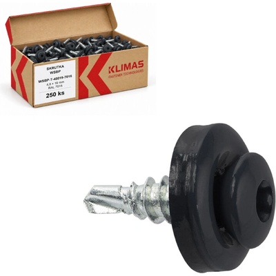 Klimas Wkret-Met 4,8x19mm - 250 ks - Skrutka samozávrtná pre spojenie plechov v presahu do 2x1,25mm, RAL 7016, WSBP-T
