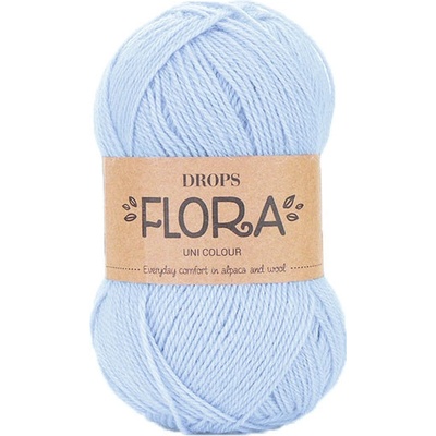 Příze DROPS Flora uni colour 14 - ledově modrá