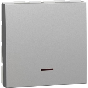 Schneider Electric SE Двуполюсен ключ 32А с индикатор 2 мод. цвят Алуминий Unica - NU323230S (NU323230S)