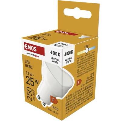 Emos LED žiarovka Basic MR16 GU10 2,9 W 25 W 250 lm Neutrálna biela ZL8F03