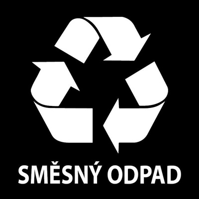 Samolepka na separovaný odpad - SMĚSNÝ ODPAD, 12 x 12 cm