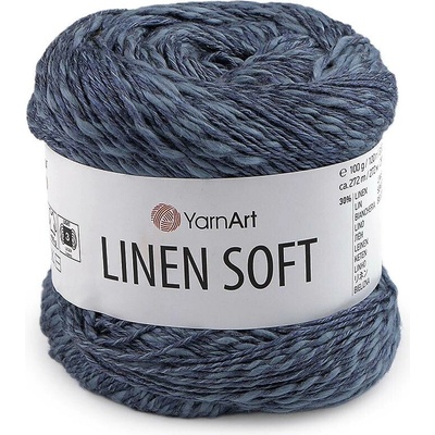 Pletací příze Linen Soft 100 g Varianta: 11 (7316) modrá jeans, Balení: 1 ks