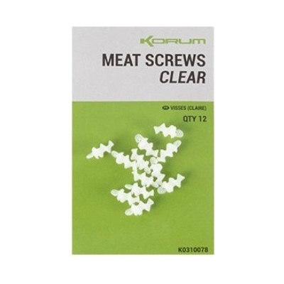 Korum Vrtáčik Meat Screws Clear 12ks