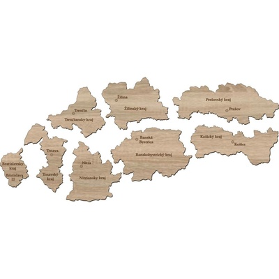 Dřevěná mapa Slovenska – puzzle