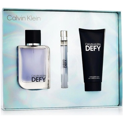Calvin Klein Defy EDT 100 ml + EDT 10 ml + sprchový gel na tělo a vlasy 100 ml dárková sada