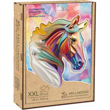 Milliwood Дървен пъзел Milliwood, Alternative Geometry, 500 части - Вълшебен кон (XXL-EtherealHorse-5048)