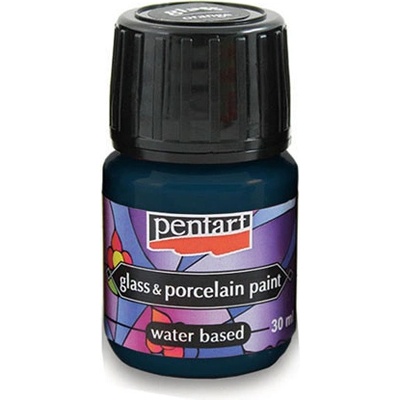 Pentart Farba na sklo a porcelán 30 ml tyrkysová-modrá