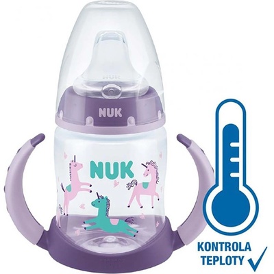 Nuk dojčenská fľaša na učenie s kontrolou teploty 150 ml fialová