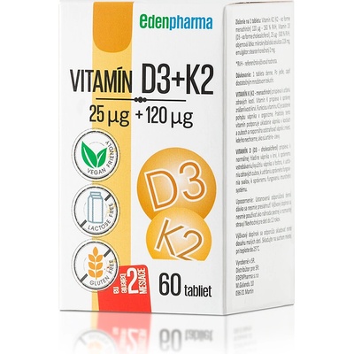 EDENPharma VITAMÍN D3 + K2 60 ks
