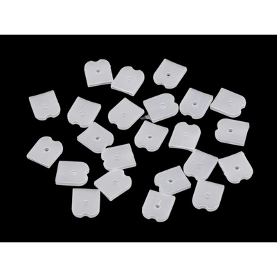 Silikonové koncovky na ploché, kovové a plastové kostice šíře 6; 8; 12 mm - (12 mm) transparent (50 ks) – Zboží Dáma