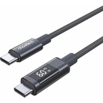 Choetech Кабел с въжена оплетка и дисплей за устройства с USB-C порт - Choetech XCC-1068 USB-C to USB-C Cable Digital Display 60W PD (120 см) (XCC-1068)
