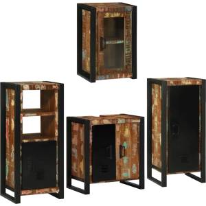 vidaXL Комплект мебели за баня 4 бр. Многоцветен 55 x 35 x 60 см (3305701)