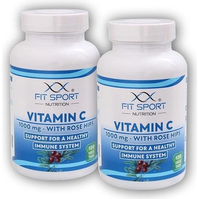 FitSport Nutrition 2x Vitamin C 1000 mg with Rose Hips 120 vege tablet
